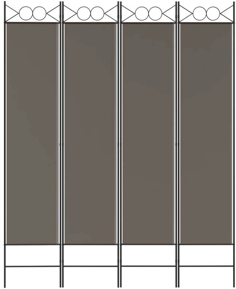 Kambario pertvara, 4 dalių, antracito, 160x220cm, audinys