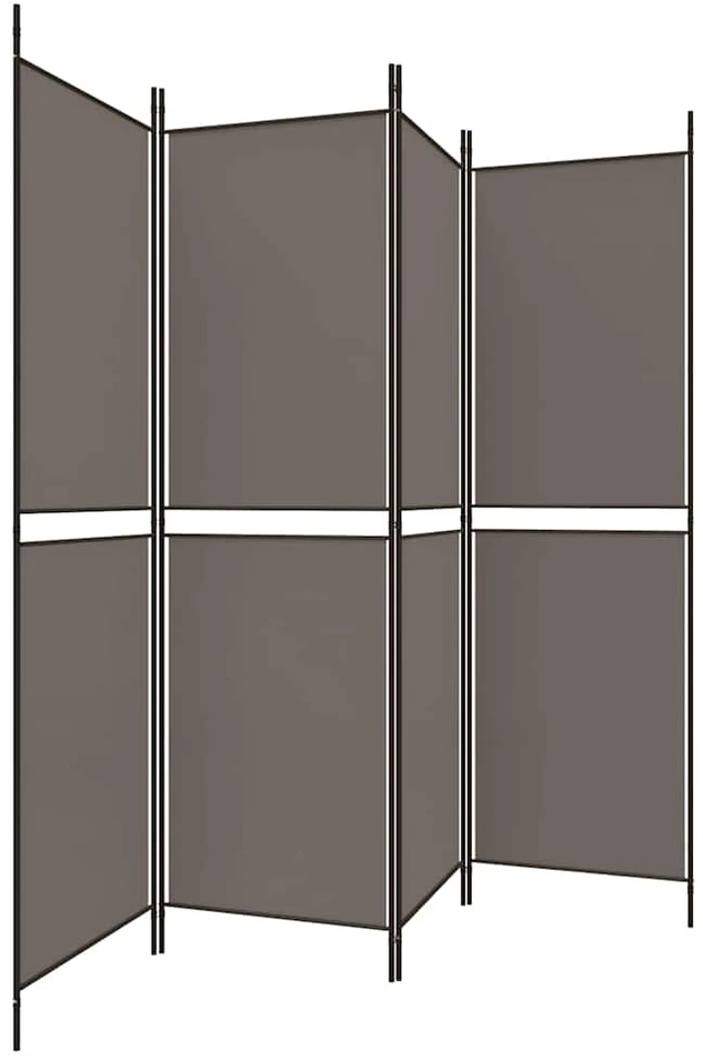 Kambario pertvara, 4 dalių, antracito, 200x180cm, audinys