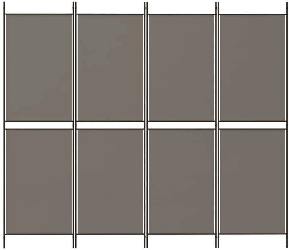 Kambario pertvara, 4 dalių, antracito, 200x180cm, audinys