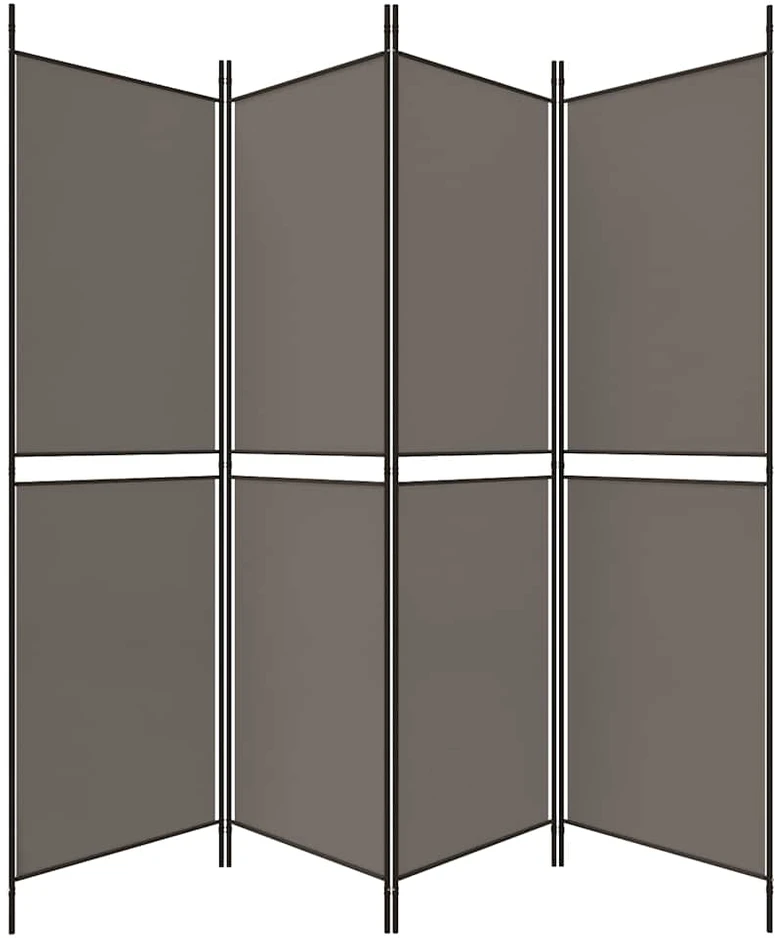 Kambario pertvara, 4 dalių, antracito, 200x200cm, audinys