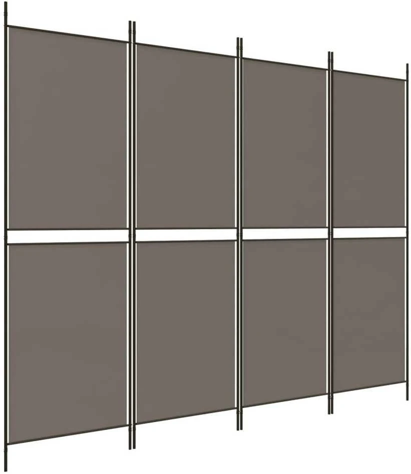 Kambario pertvara, 4 dalių, antracito, 200x220cm, audinys