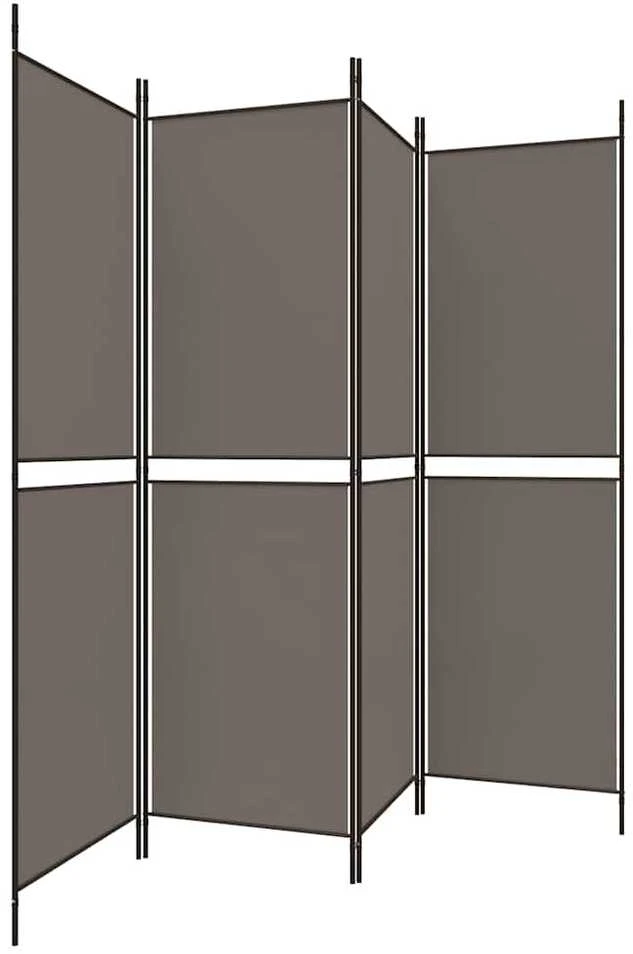 Kambario pertvara, 4 dalių, antracito, 200x220cm, audinys
