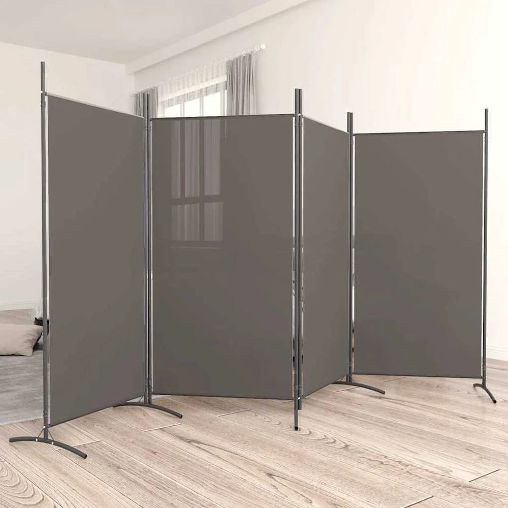 Kambario pertvara, 4 dalių, antracito, 346x180cm, audinys