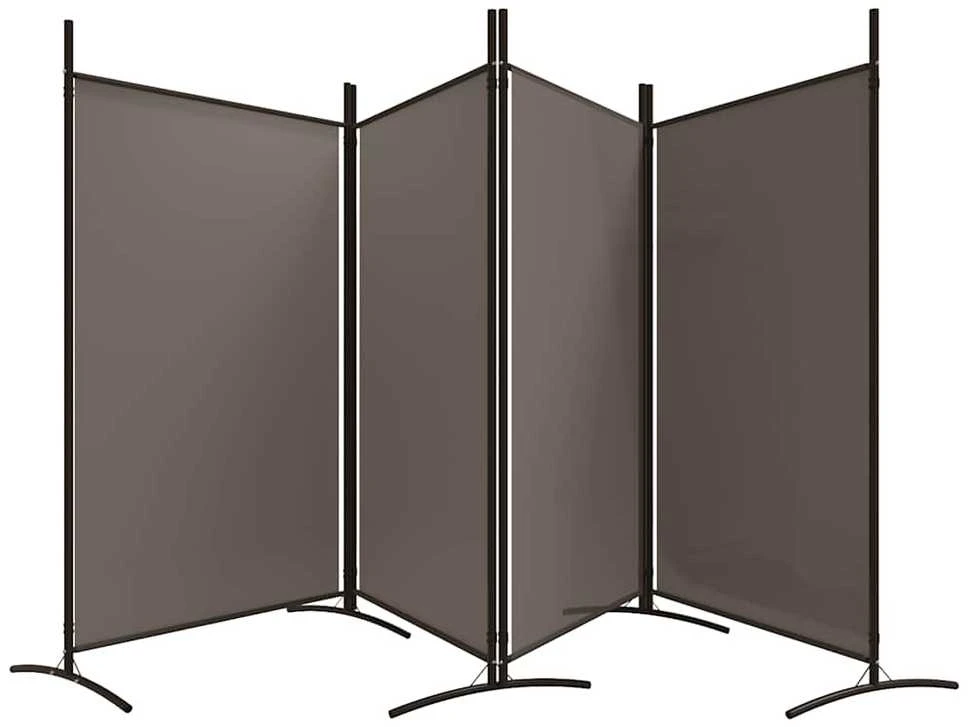 Kambario pertvara, 4 dalių, antracito, 346x180cm, audinys