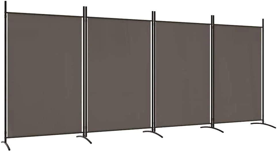 Kambario pertvara, 4 dalių, antracito, 346x180cm, audinys