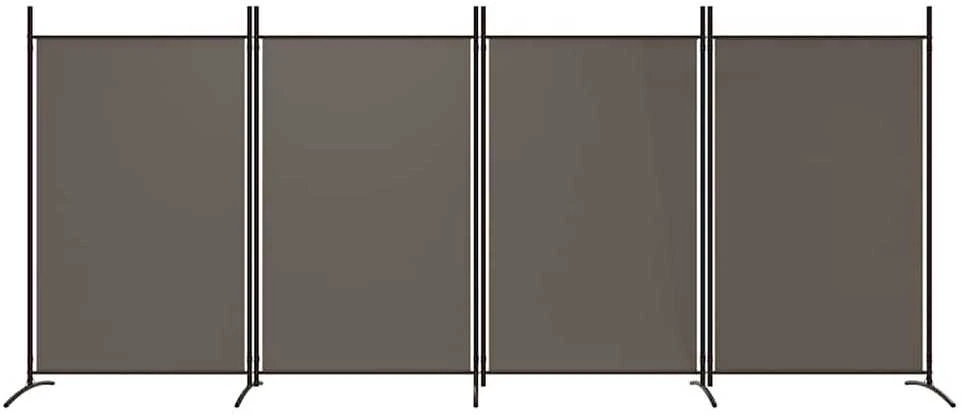 Kambario pertvara, 4 dalių, antracito, 346x180cm, audinys