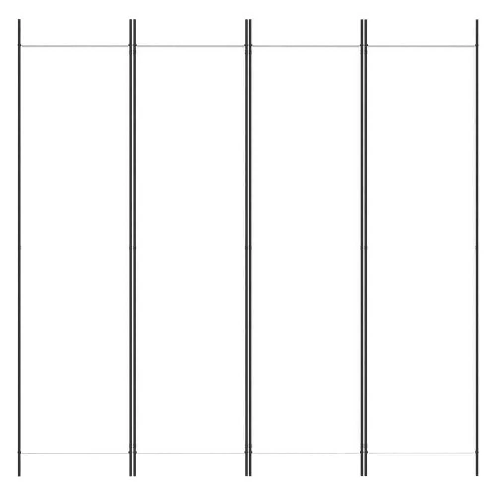 Kambario pertvara, 4 dalių, baltos spalvos, 200x200cm, audinys