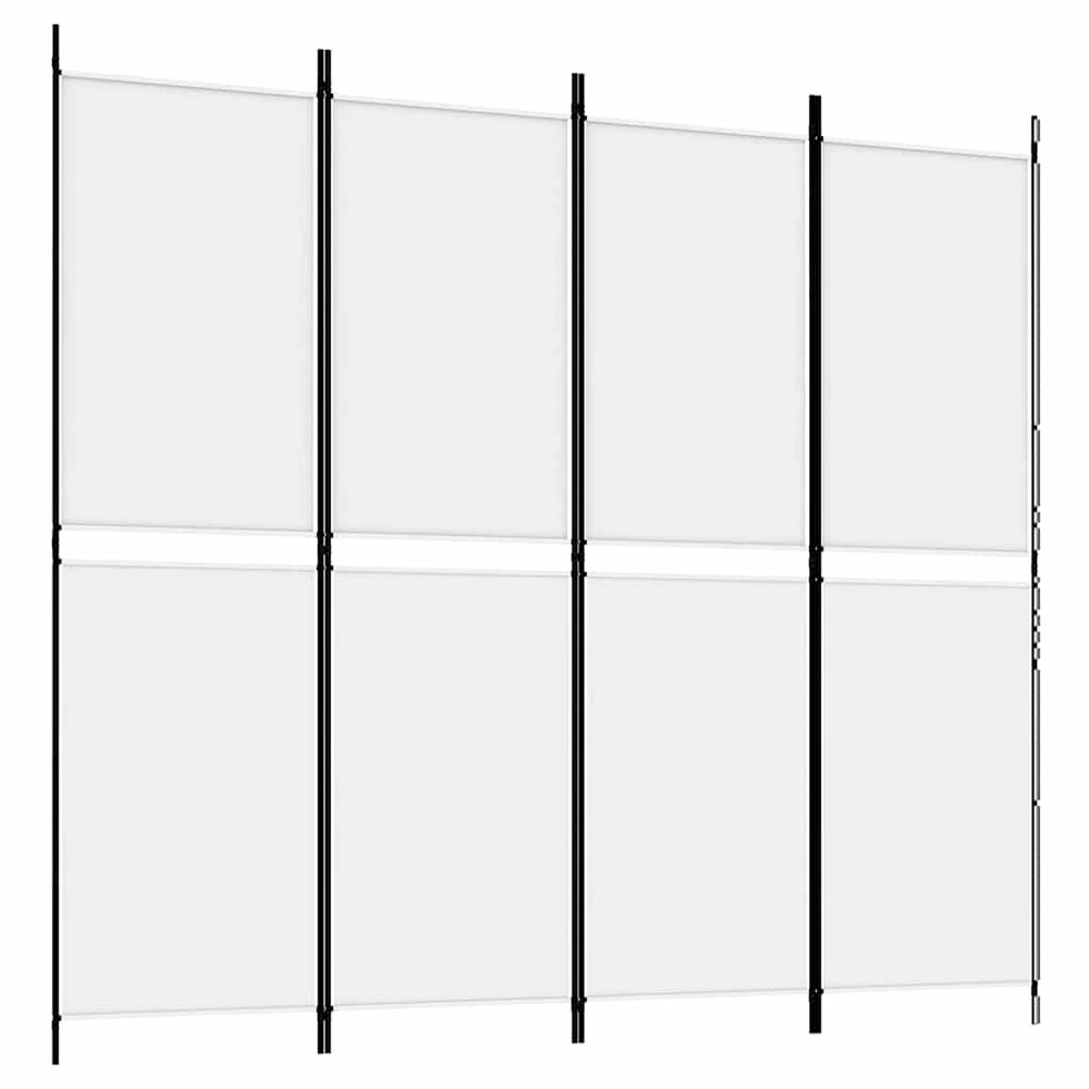 Kambario pertvara, 4 dalių, baltos spalvos, 200x180cm, audinys