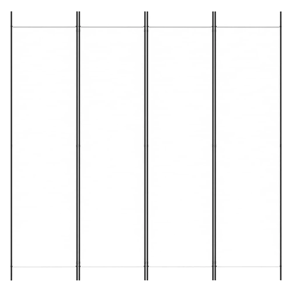 Kambario pertvara, 4 dalių, baltos spalvos, 200x200cm, audinys