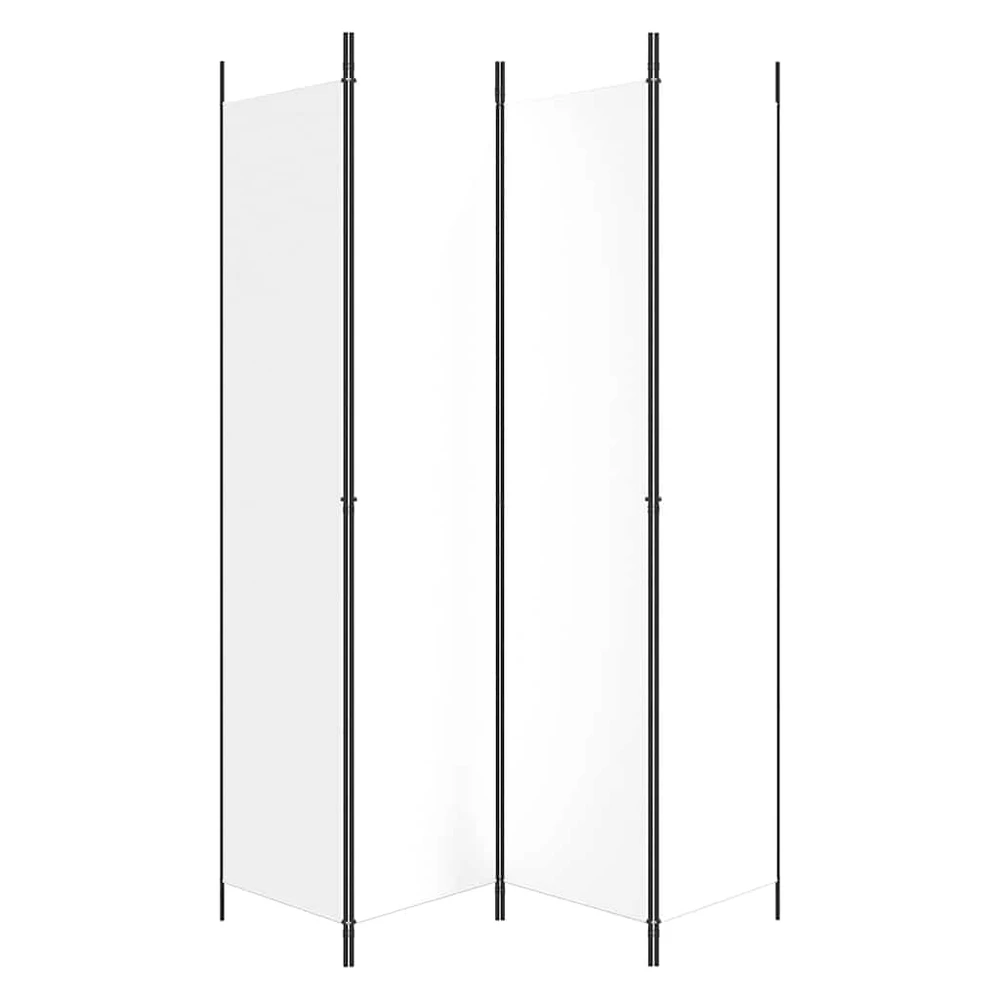Kambario pertvara, 4 dalių, baltos spalvos, 200x220cm, audinys