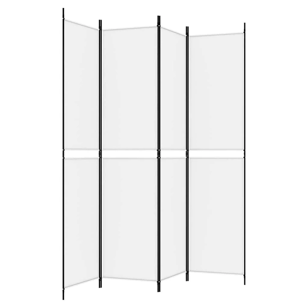 Kambario pertvara, 4 dalių, baltos spalvos, 200x220cm, audinys