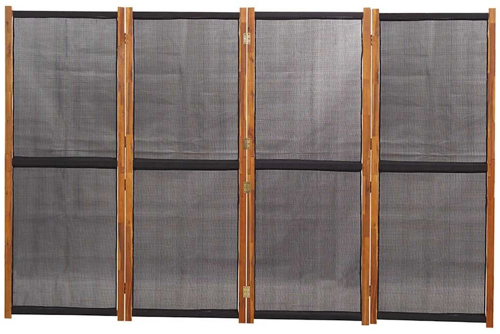 Kambario pertvara, 4 dalių, juodos spalvos, 280x180cm