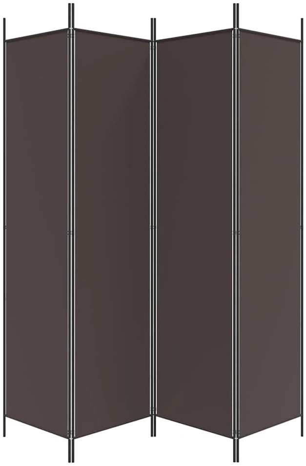 Kambario pertvara, 4 dalių, rudos spalvos, 200x200cm, audinys