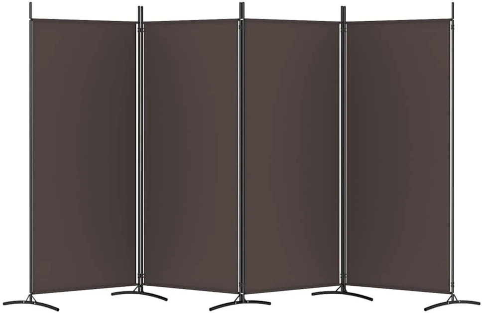 Kambario pertvara, 4 dalių, rudos spalvos, 346x180cm, audinys