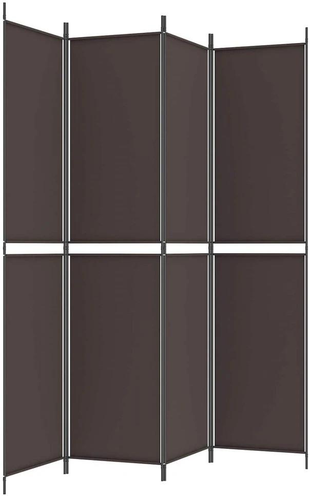 Kambario pertvara, 4 dalių, rudos spalvos, 200x220cm, audinys