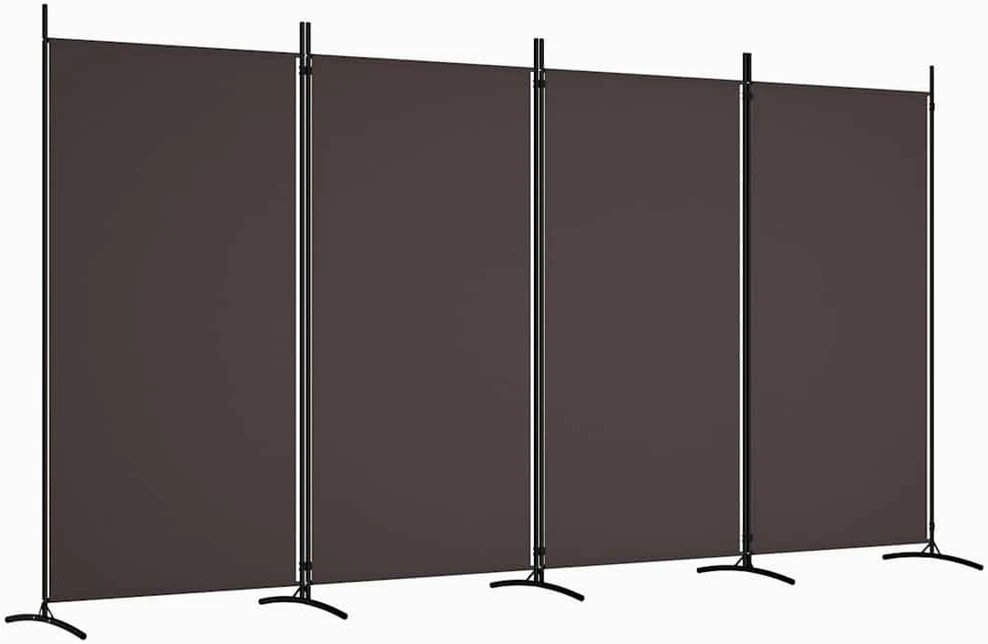 Kambario pertvara, 4 dalių, rudos spalvos, 346x180cm, audinys
