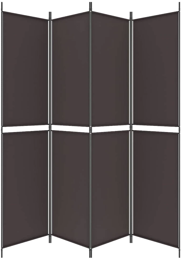 Kambario pertvara, 4 dalių, rudos spalvos, 200x220cm, audinys