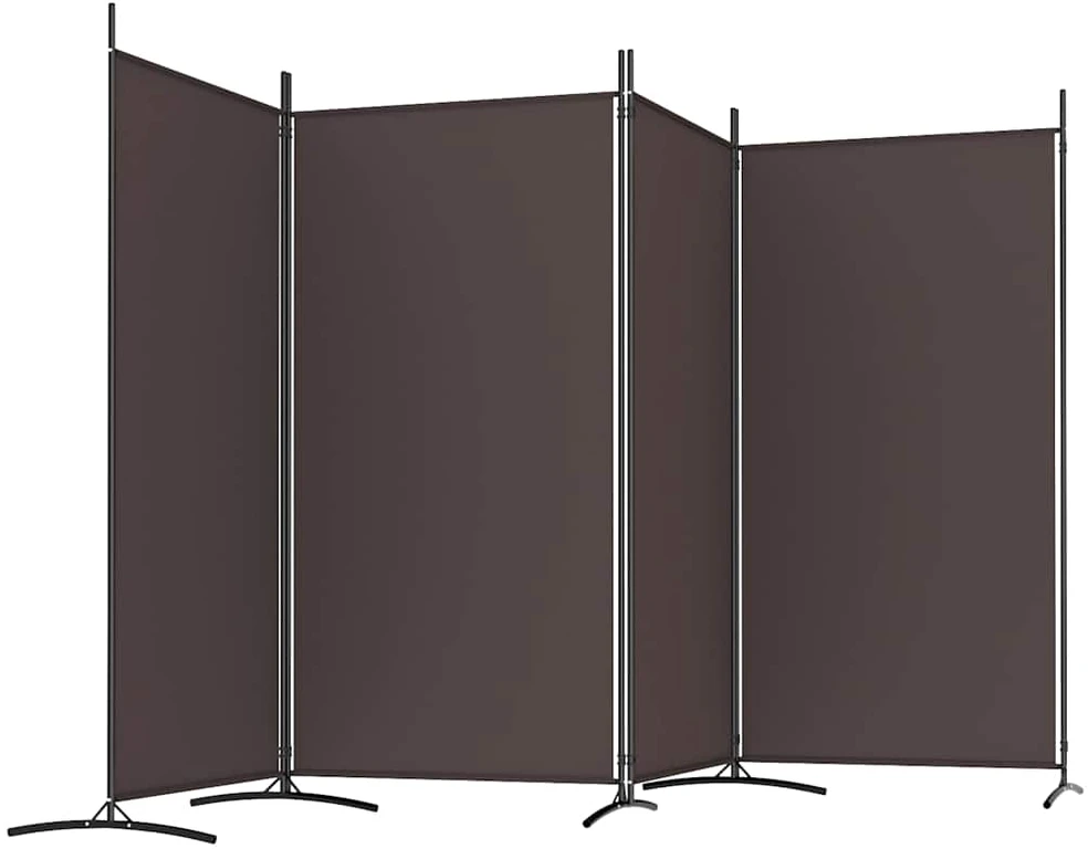 Kambario pertvara, 4 dalių, rudos spalvos, 346x180cm, audinys