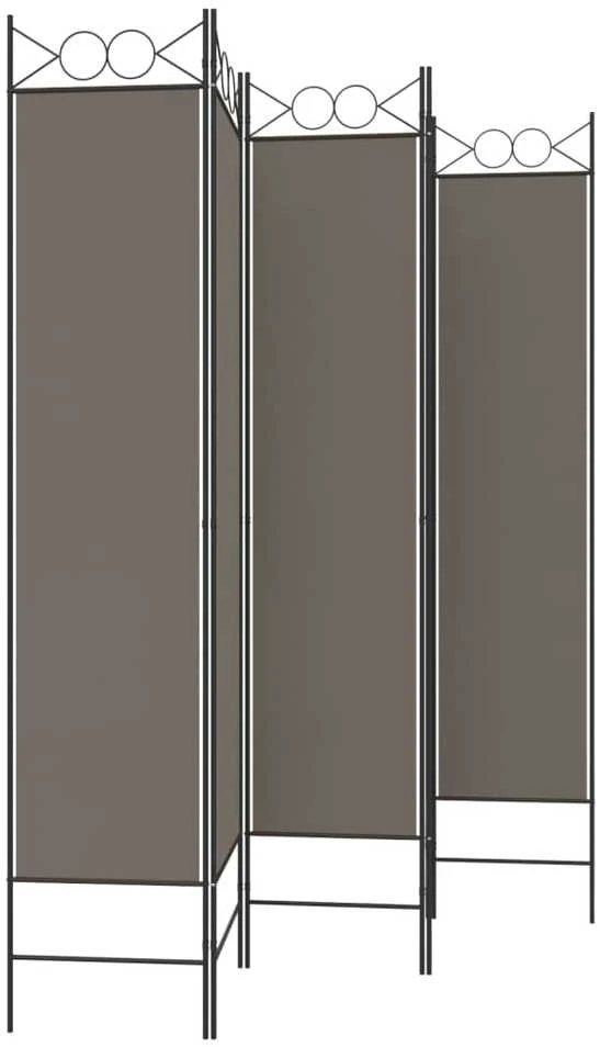 Kambario pertvara, 5 dalių, antracito, 200x200cm, audinys