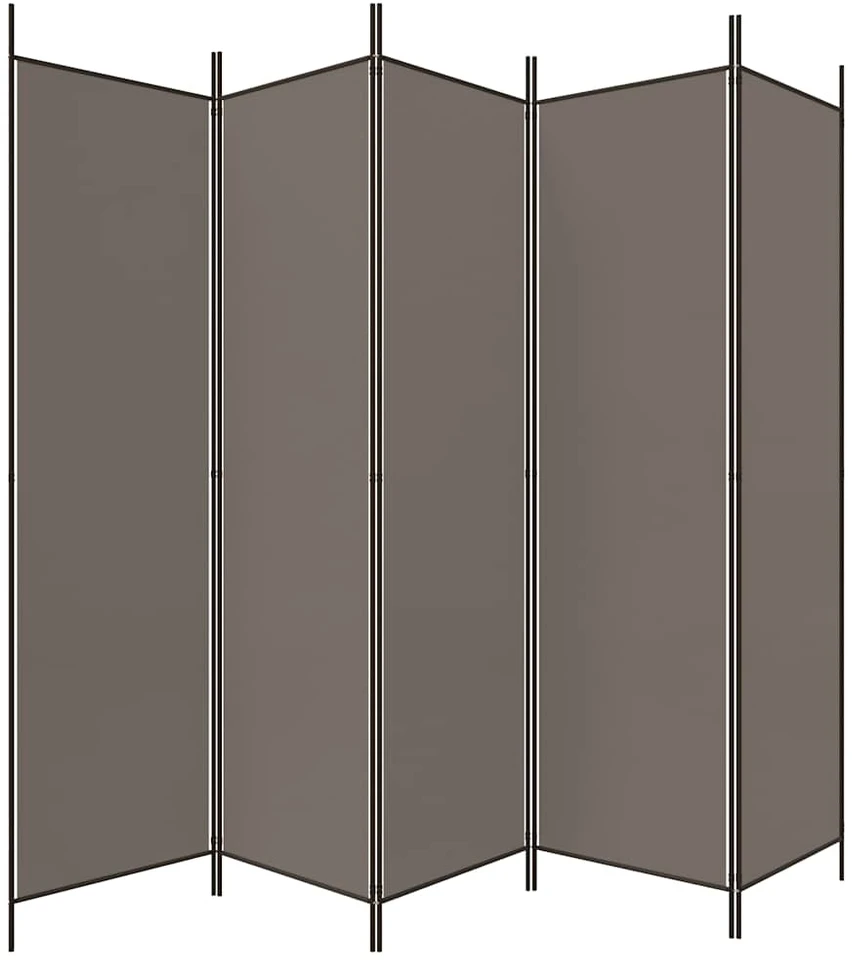 Kambario pertvara, 5 dalių, antracito, 250x200cm, audinys