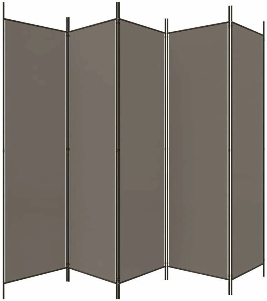 Kambario pertvara, 5 dalių, antracito, 250x200cm, audinys