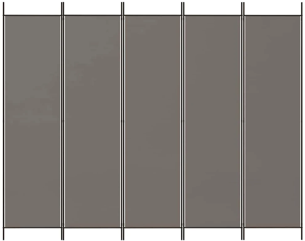 Kambario pertvara, 5 dalių, antracito, 250x200cm, audinys