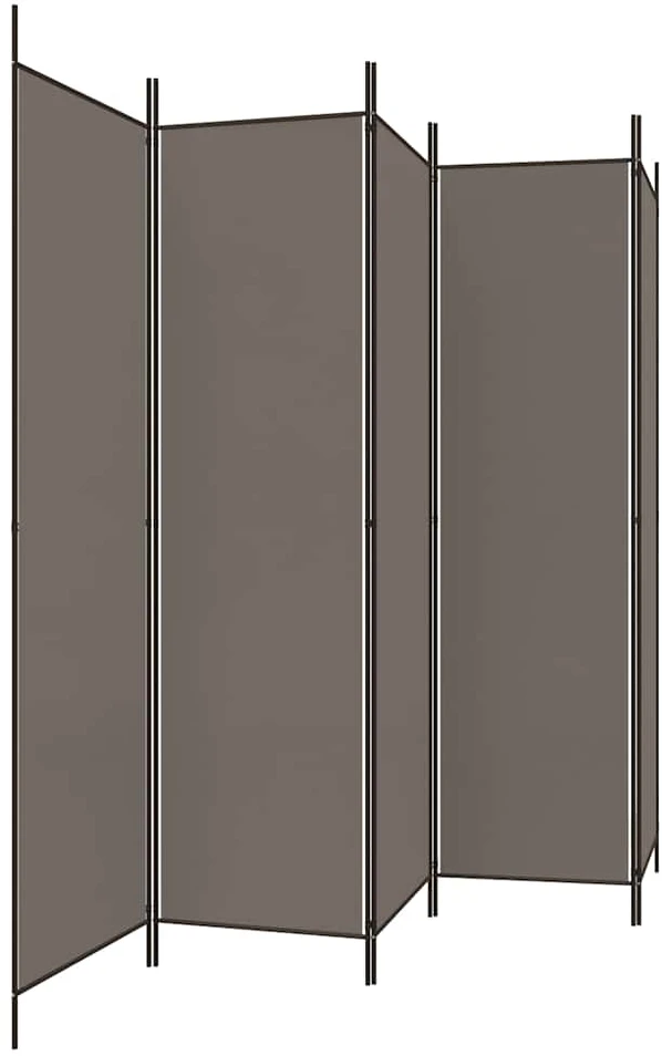 Kambario pertvara, 5 dalių, antracito, 250x200cm, audinys