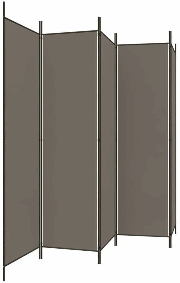 Kambario pertvara, 5 dalių, antracito, 250x200cm, audinys