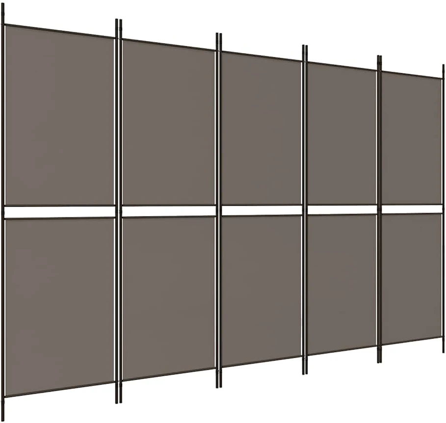 Kambario pertvara, 5 dalių, antracito, 250x200cm, audinys