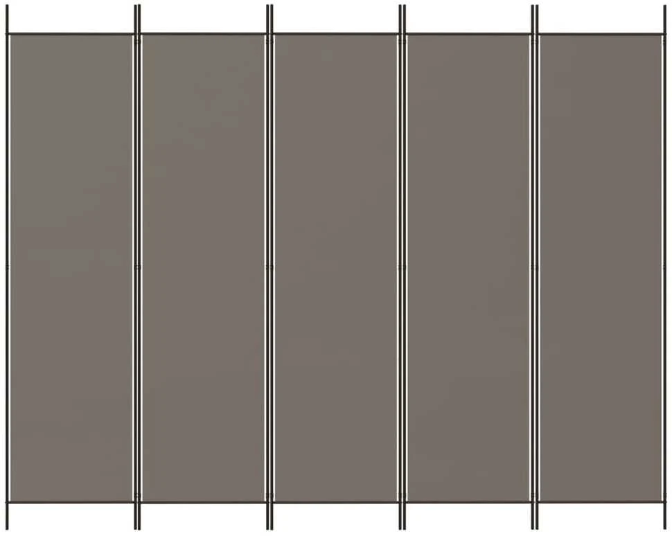 Kambario pertvara, 5 dalių, antracito, 250x200cm, audinys