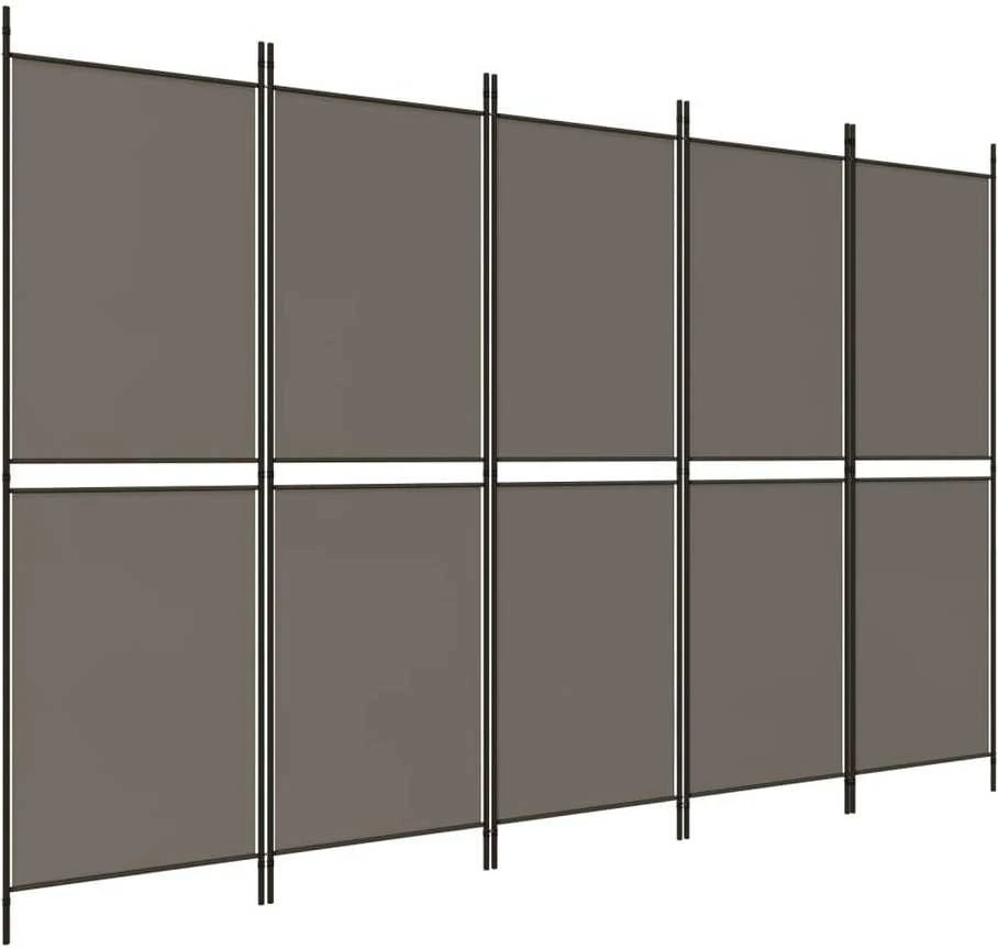 Kambario pertvara, 5 dalių, antracito, 250x220cm, audinys