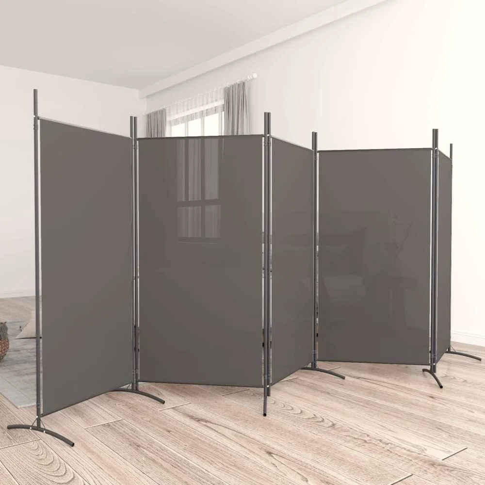 Kambario pertvara, 5 dalių, antracito, 433x180cm, audinys