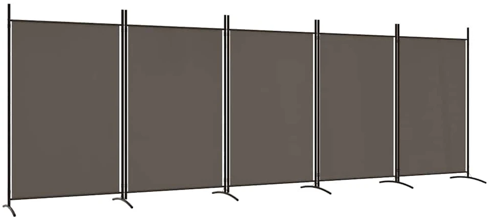 Kambario pertvara, 5 dalių, antracito, 433x180cm, audinys