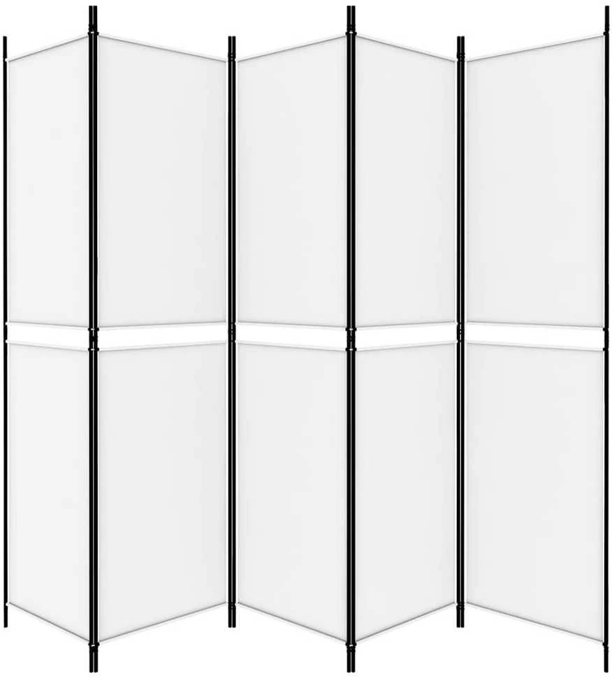 Kambario pertvara, 5 dalių, baltos spalvos, 250x200cm, audinys