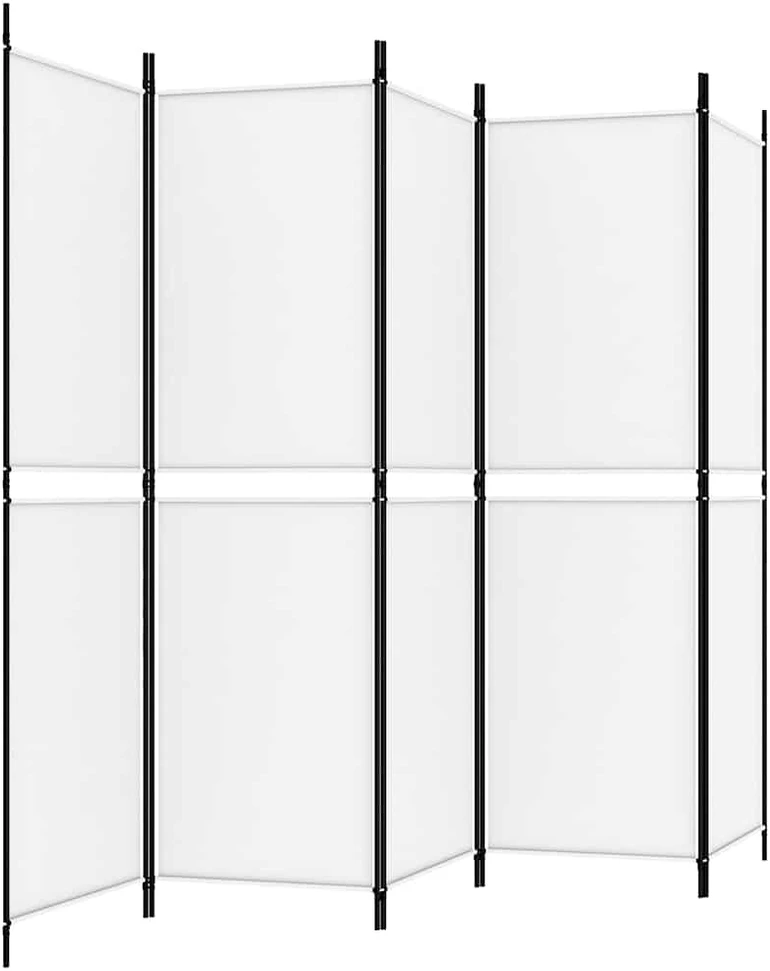 Kambario pertvara, 5 dalių, baltos spalvos, 250x180cm, audinys