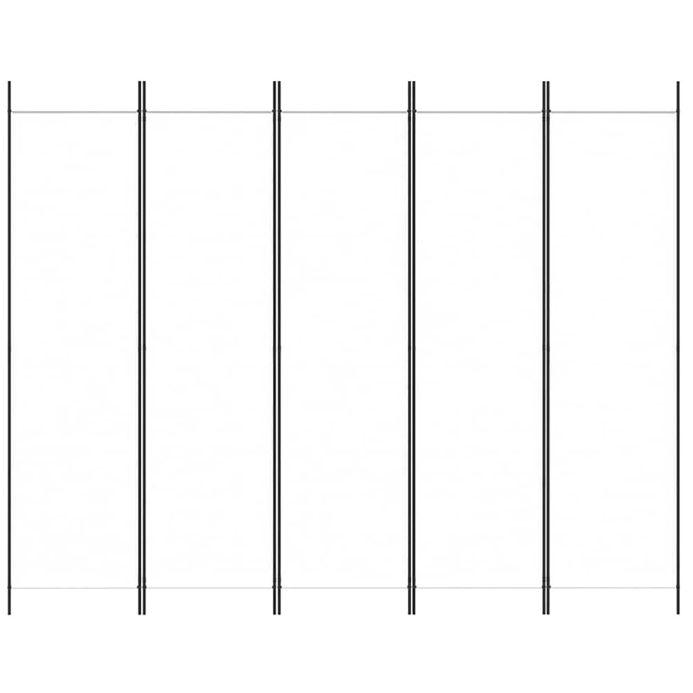 Kambario pertvara, 5 dalių, baltos spalvos, 250x200cm, audinys