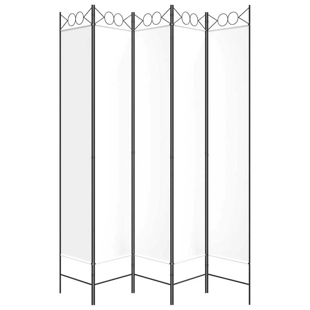 Kambario pertvara, 5 dalių, baltos spalvos, 200x220cm, audinys