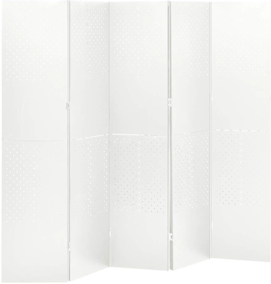 Kambario pertvara, 5 dalių, baltos spalvos, 200x180cm, plienas