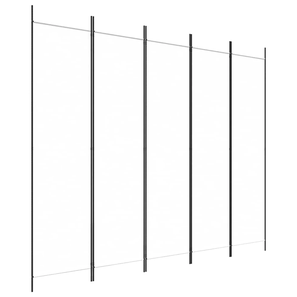 Kambario pertvara, 5 dalių, baltos spalvos, 250x200cm, audinys