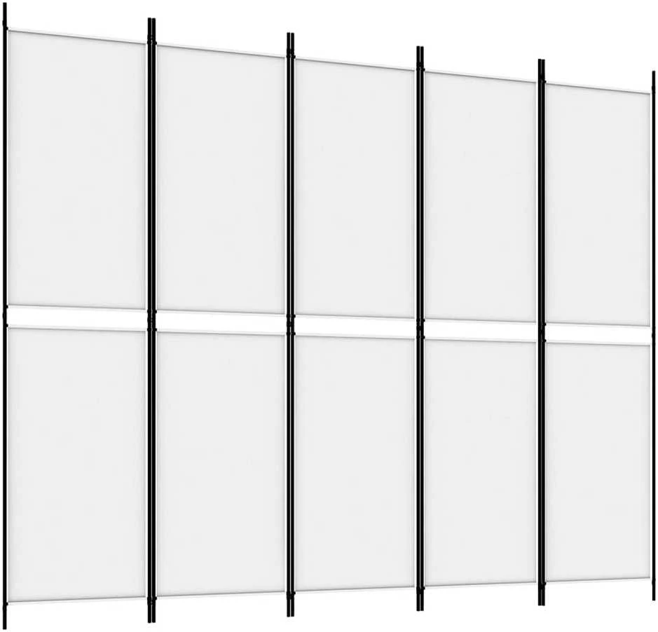 Kambario pertvara, 5 dalių, baltos spalvos, 250x200cm, audinys