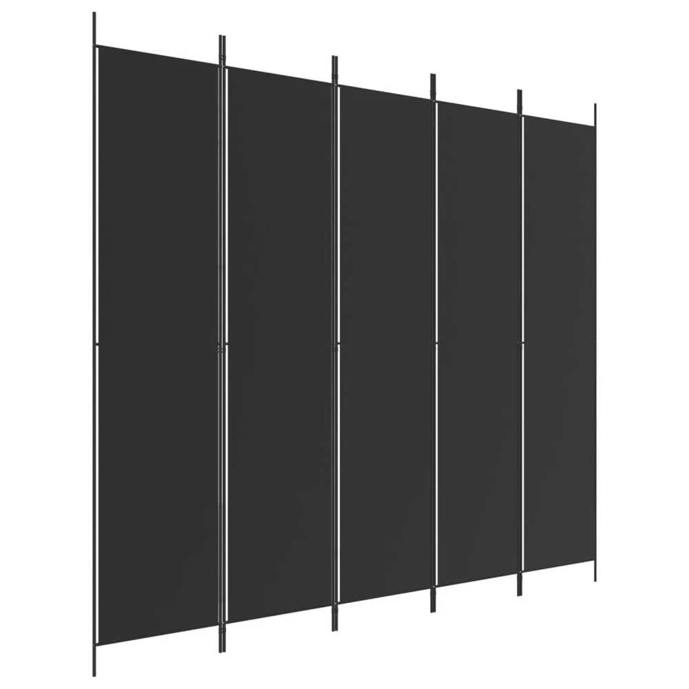 Kambario pertvara, 5 dalių, juodos spalvos, 250x220cm, audinys