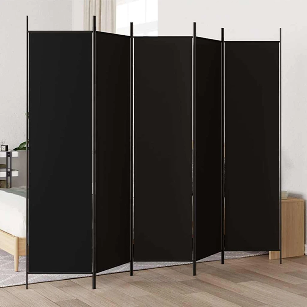 Kambario pertvara, 5 dalių, juodos spalvos, 250x200cm, audinys