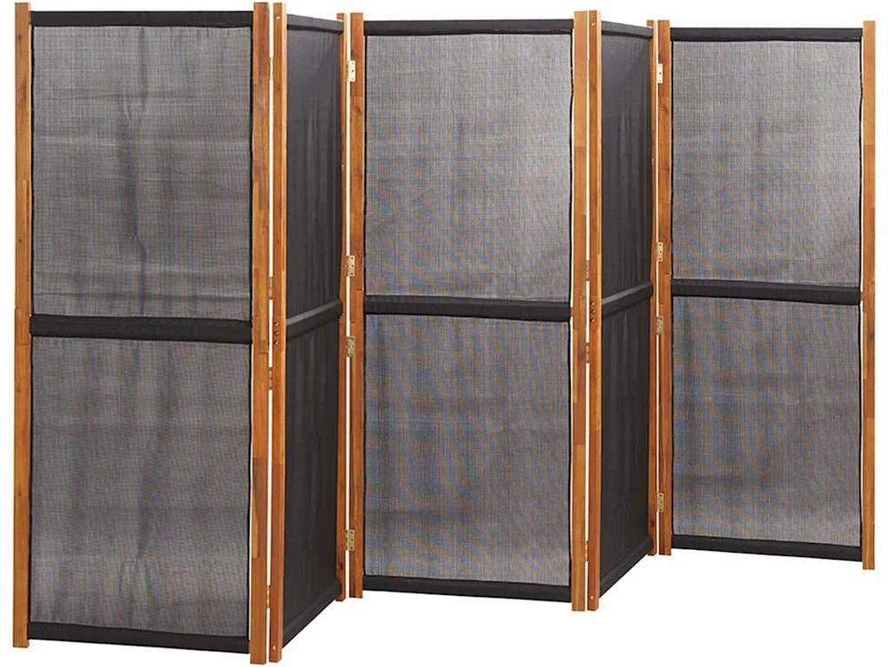 Kambario pertvara, 5 dalių, juodos spalvos, 350x180cm