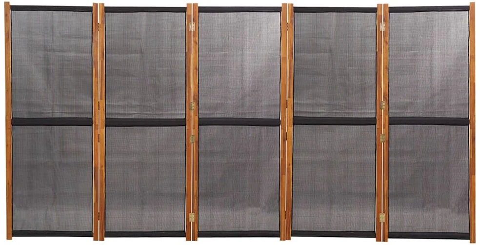Kambario pertvara, 5 dalių, juodos spalvos, 350x180cm