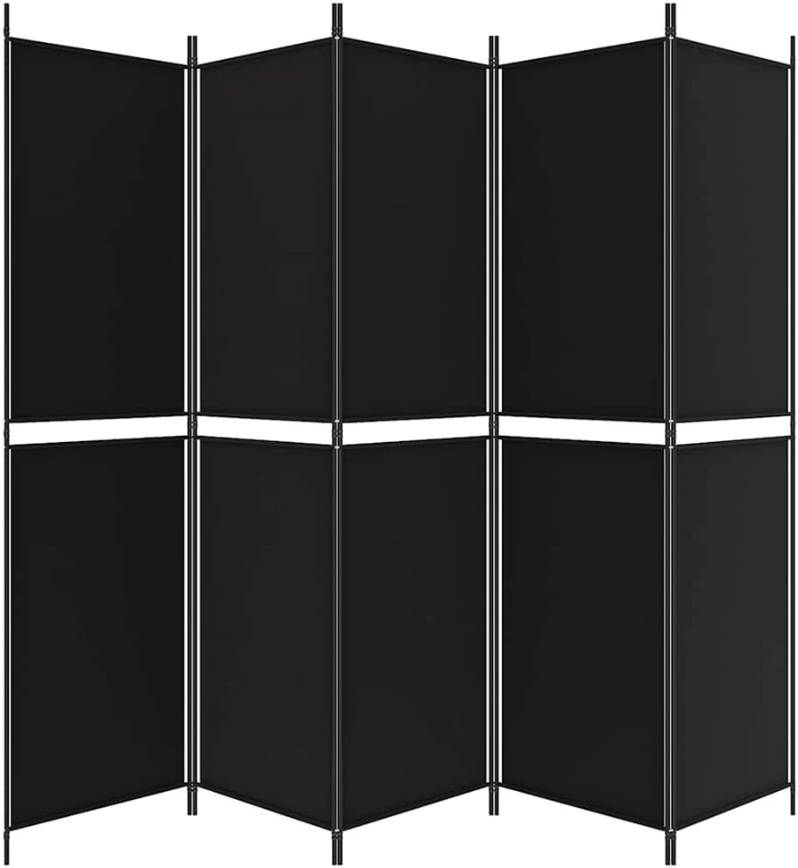 Kambario pertvara, 5 dalių, juodos spalvos, 250x200cm, audinys