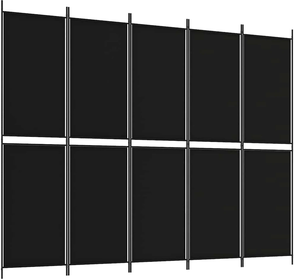 Kambario pertvara, 5 dalių, juodos spalvos, 250x200cm, audinys