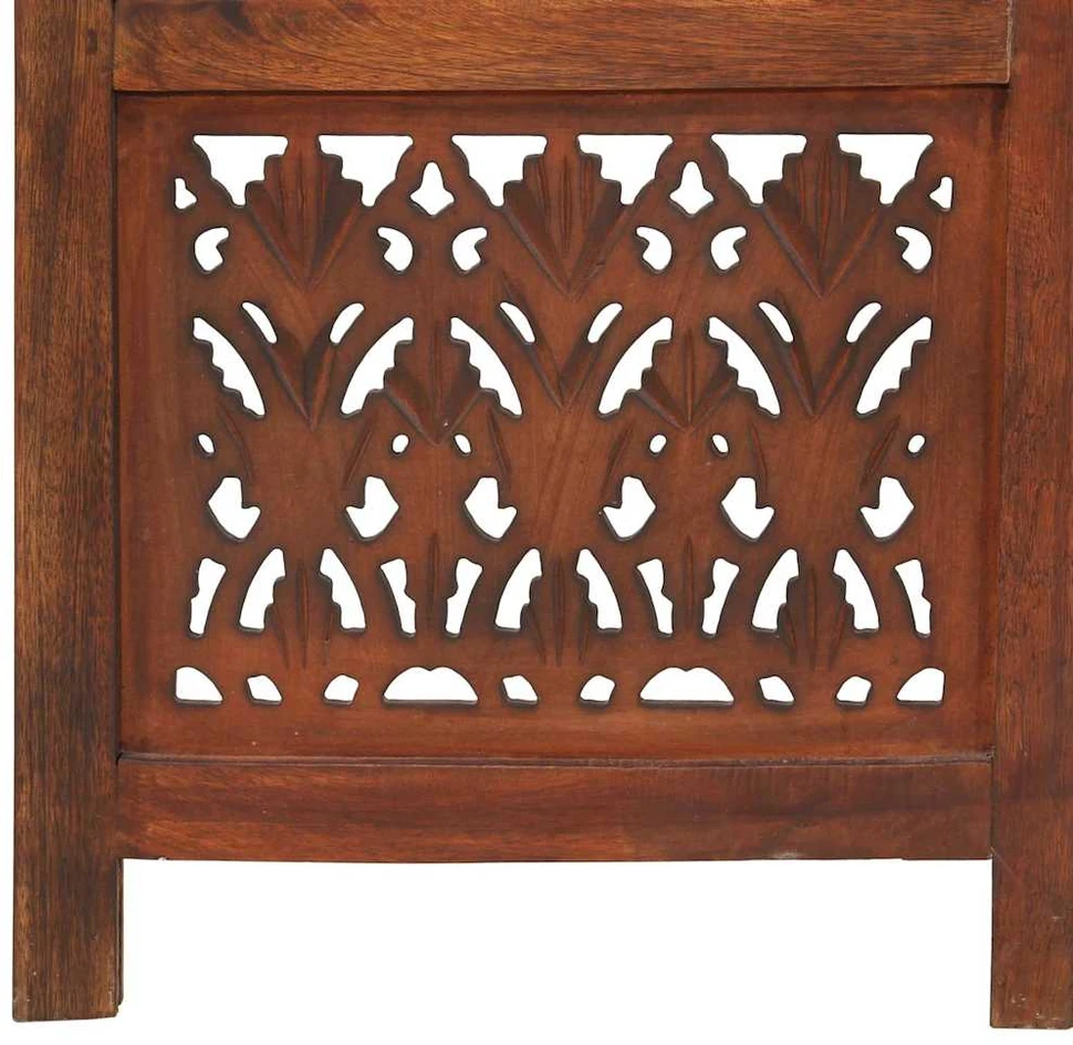 Kambario pertvara, 5 dalių, ruda, 200x165cm, mango masyvas