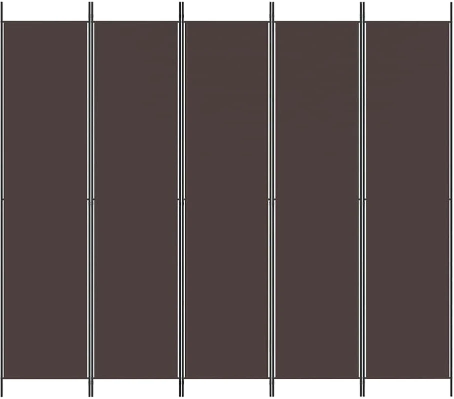 Kambario pertvara, 5 dalių, rudos spalvos, 250x220cm, audinys