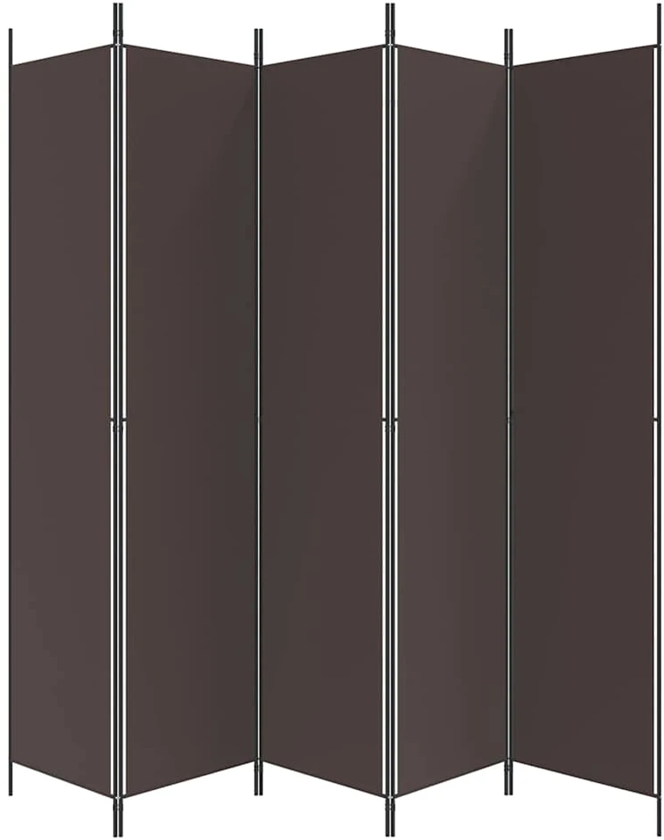 Kambario pertvara, 5 dalių, rudos spalvos, 250x220cm, audinys