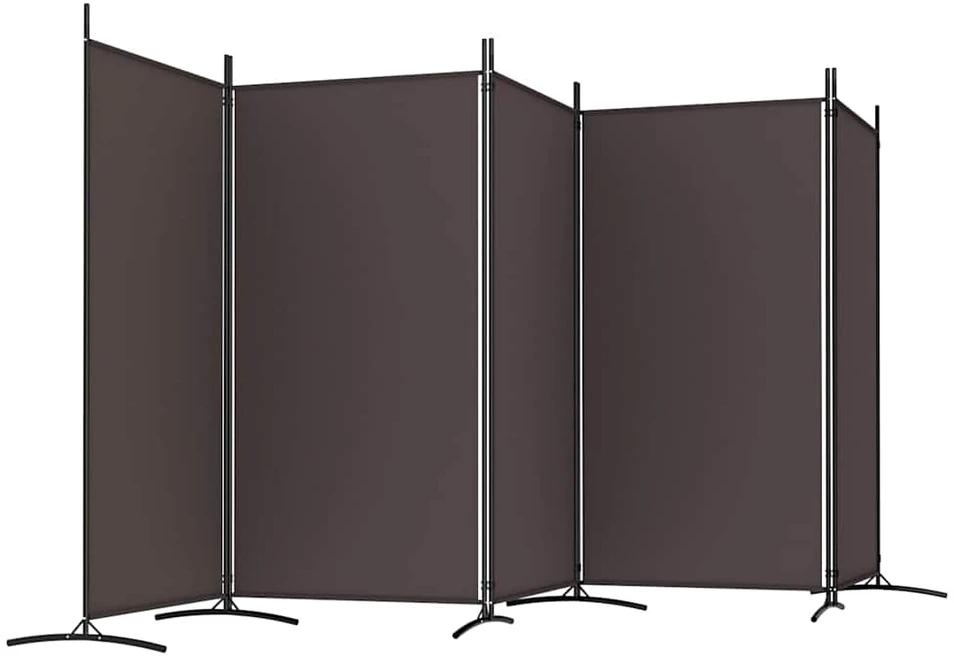 Kambario pertvara, 5 dalių, rudos spalvos, 433x180cm, audinys
